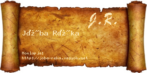 Jóba Réka névjegykártya